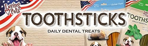 Loving Pets Toothsticks - Chicken Dental Sticks for Dogs (for toy/small dogs 1-20 lbs)...