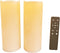 Outdoor Candles, 2 Flickering Waterproof flameless LED Pillar Candles(D: 3" x H: 7") with Remote 2/4/6/8 Timer. Plastic Resin Electric Decorative ...