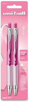 Uni Ball Signo 207 Pink Ribbon Gel Pen Medium Pen Point Type 0.7 mm Pen Point Size Black Ink Silver Barrel 2 / Pack, Pink Barrel...