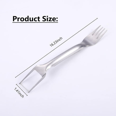 2-in-1 Stainless Steel Fruit Cutter, 2024 New Watermelon Fork Slicer Cutter Slicer Tool, Dual Head Fruit Forks Slicer Knife for Home Kitchen Gadge...
