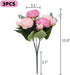 Artificial Peony Flowers Silk Peony Rose Real Touch Fake Flowers 3pcs Single Stem with 5 Heads Bouquet for Home Wedding Party Decoration (Pink)...