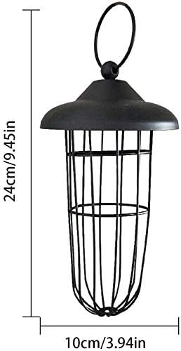 Black Suet Ball Bird Feeder Outdoor Hanging Wire Steel Metal Fat Ball Feeder for Wild Birds...