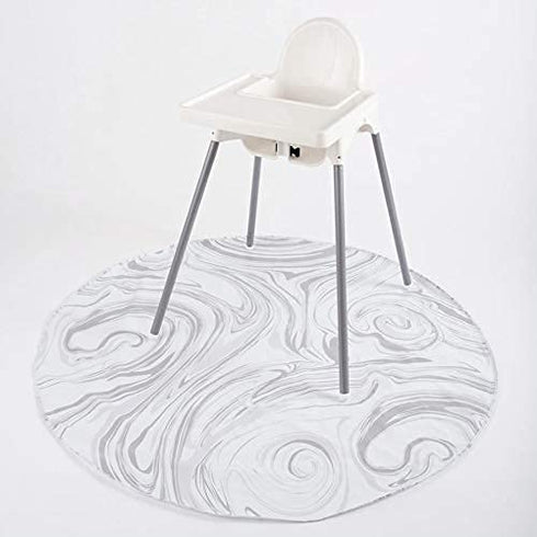 BooginHead SplatMat 52" Extra Large Waterproof Floor Mat for Under High Chair, Marble Swirl...