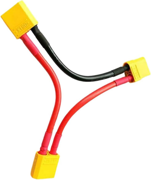 1 Pair XT90 Male Female Plug and 2pcs XT90 Series Connector 1-Female 2-Males Adapter with 10CM 10AWG Silicone Cable for RC Battery Helicopter Quad...