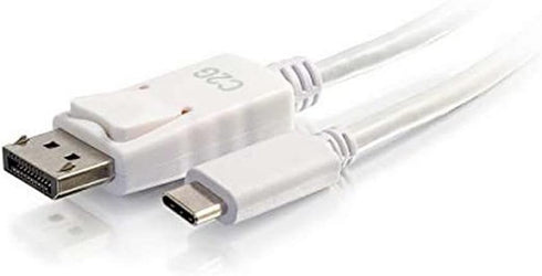 C2G USB Adapter, USB C to Display Port, 4K, 30Hz, White, 12 Feet (3.65 Meters), Cables to Go 26882...