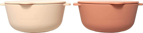 2 Pack Silicone Bowls with Lids, for Babies and Toddlers, BPA Free, Dishwasher, Microwave, and Freezer Safe...