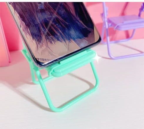 Cute Chair Cell Phone Stand for Desk, 3PCS Funny Cell Phone Holder Stand Compatible with Smartphone/Phone/Pad/Tablet/E-Readers,(Green/Pink/Purple)...