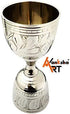 Electro Plated Nickel Silver with Chrome Finish Peg Measure Jigger, Shot Glass, Cup, 1 oz / 2 oz WITH ALLURING ENGRAVING...