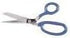 Klein Tools 206LR Scissors, Made in USA, Bent Trimmer with Large Ring for Extra Leverage, Blue Coating, 7-Inch...