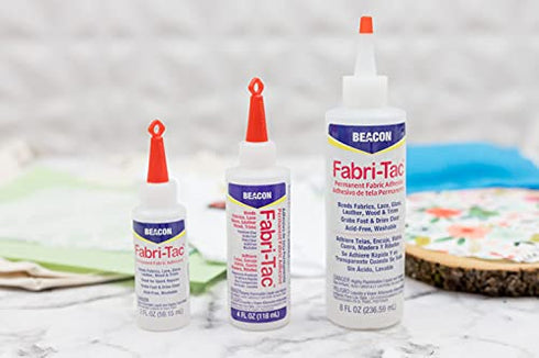 Beacon Fabri-Tac Permanent Adhesive, 8 Ounce Bottle - Premium Crafting & Fabric Glue...
