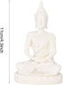 AUNMAS Buddha Meditation Statue, Small Sitting Sandstone Carving Harmonious Figurine for Home Office Desktop Decoration, White 4.3Inch...
