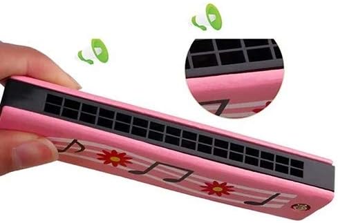 4Pcs Wooden Painted Toy Musical Instrument Play16-Hole Harmonica Parent-Child Puzzle Baby Early Education Toys for Children Gift (Random Color)...