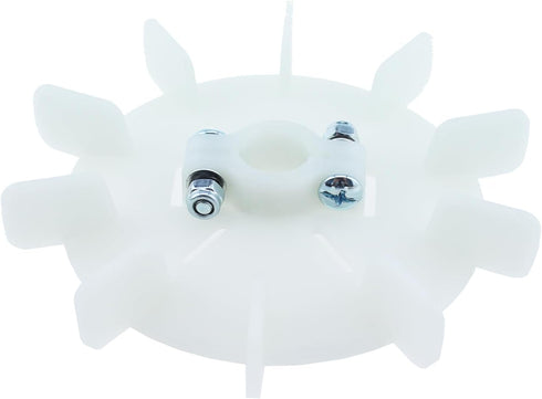 Motor Fan Blade 107x14mm Round Shape White Plastic with 10 Vanes for Motor Spindle...