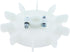 Motor Fan Blade 107x14mm Round Shape White Plastic with 10 Vanes for Motor Spindle...