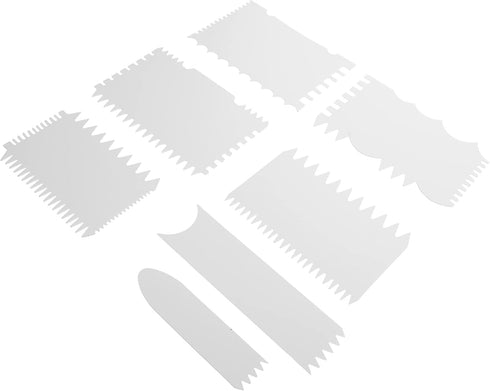 Putty 7 pcs Icing for Practical Paint Cake Decorating Tools Comb Scrapers Wave Sawtooth Design Technique DIY Pouring Baking Kitchen Sle Drywall Sm...