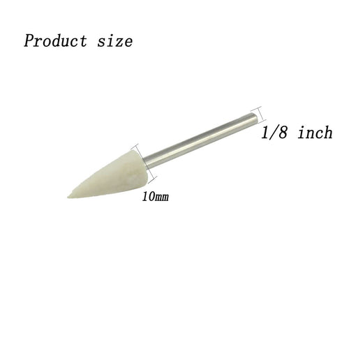 Luo ke 10mm Wool Felt Polishing Bits - 1/8'' Shank Conical Shape Wool Felt Buffing Polishing Points for Dremel Rotary Tool (Pack of 12)...