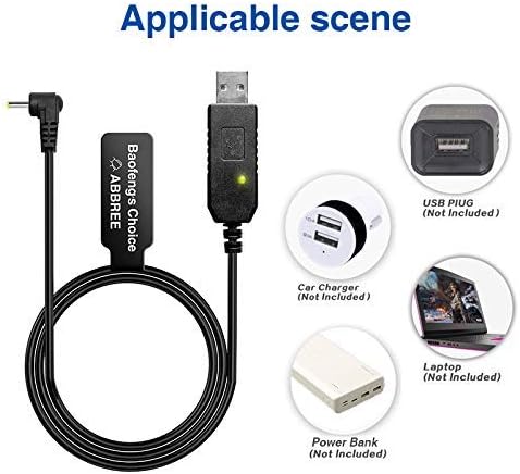 BaoFeng 2.5mm USB Charger Cable with Indicator Light UV-5R AR-152 UV-82 3800mAh Battery UV-S9/9S Two Way Radio (1)...