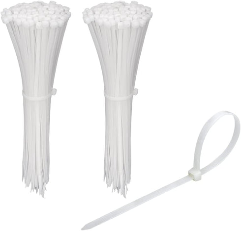 200 Pack Bulk KOOWIN Small 6 inch Nylon Plastic Cable Zip Ties Wire Wraps White...