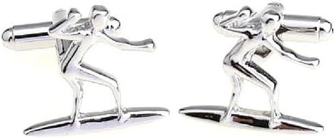 Surfer Surfboard Surfing Surf Board Pair Cufflinks in a Presentation Gift Box & Polishing Cloth...