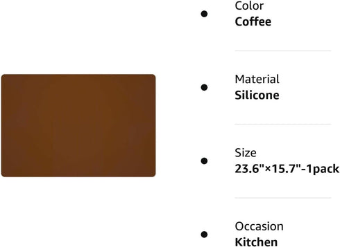 Silicone Placemats, Food-Grade Non-Slip Waterproof, Dining, Stain Resistant, Countertop Protector, Kitchen Counter Mat, Heat Resistant, Baking mat...