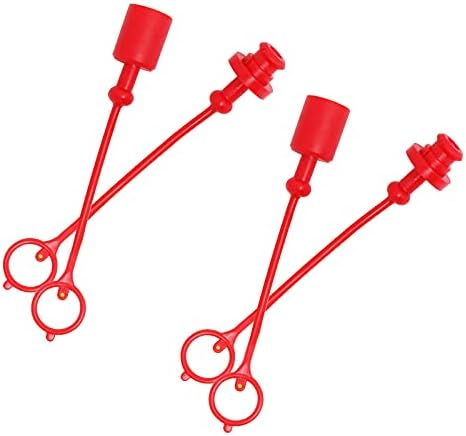 2sets 3/4" Hydraulic Coupler Dust Cap, Male Female Quick Coupler Cover, Hydraulic Quick Disconnects Port Plug Fittings with Retention Ring Keeps C...