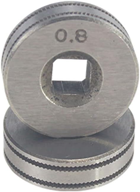 2Pcs 0.8/1.0mm Roll Wheels Knurled Groove Wire Feed Drive Rollers 25mm0.8mm 1.0mm Knurl K Groove for Steel Aluminum Flux Cord Wire Soldering Suppl...