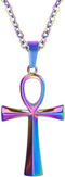 Jude Jewelers Stainless Steel Ankh Cross Religious Classic Plain Prayer Pendant Necklace...