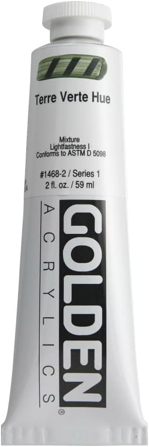 2 Oz Heavy Body Historical Hue Acrylic Paint Color: Terre Verte Hue...