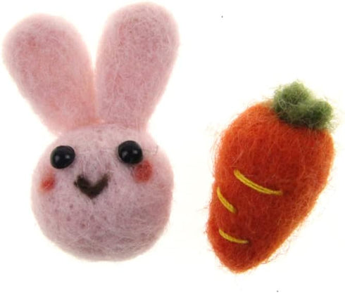 Handmade Easter Ornament Wool Felt Carrots Bunny...