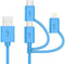 Apple MFI Certified 3-in-1 Cable, Lightning/Type C/Micro USB Cable for iPhone, iPad, Huawei, HTC, LG, Samsung Galaxy, Sony Xperia, Android Smartph...
