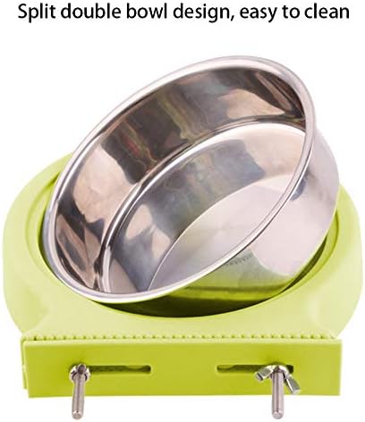 La La Pet® Dog Bowl Feeder Pet Puppy Food Water Bowl 2-in-1 Plastic Bowl Stainless Steel Bowl Removable Hanging Cat Rabbit Bird Food Basin Dish Pe...