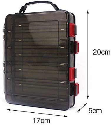 OriGlam Fishing Lure Tackle Box, Fishing Tackle Storage Trays, Double Sided 10 Compartments Waterproof, Organizer Case Boxes Containers, for Vest ...
