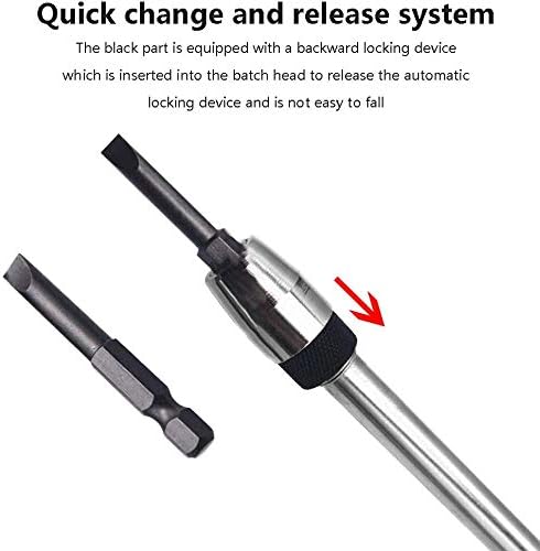 12 inch Length Quick Release Screwdriver Drill Bit Holder Extension Bar 1/4" Hex Shank Quick Change Extension Rod Socket for Screws Nuts Drill Han...