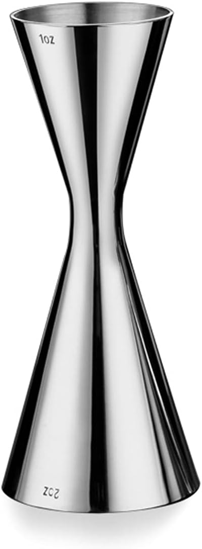 Double Cocktail Jigger with Measurements Inside, 2 oz 1 oz Jigger for Bartending, 304 Stainless Steel Cocktail Bar Tools for Bar Home Bartender Pa...