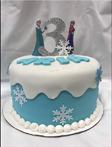 50pcs snowflake decorations edible cake toppers snowflake Cupcake Toppers edible frozen cake topper for the winter cake decoration(White)...