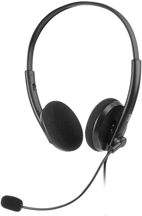 Monoprice WFH 3.5mm + USB Wired Back to Basics Web Meeting Headset - Lightweight, with Adjustable Mic and USB Inline Controller, for Virtual Meeti...