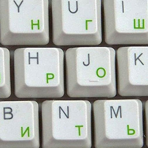 Russian Transparent Keyboard Sticker Green Letters for Computer Laptop...