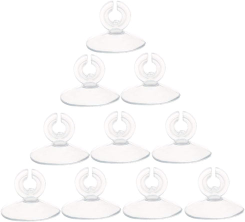 10Pcs Aquarium Suction Cup, Transparent Plastic Sucker with Clips Fish for Tank Pipe Hose Tube Holder Fish Tank Suction Cups Aquarium Air Pump Acc...