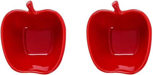 2pcs Dessert Bowls Salad Bowls Porcelain Apple Shape Bowls Dinner Bowls...