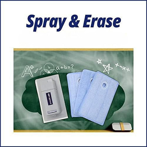 i-SCREAM Whiteboard Spray Eraser - Water Spray Whiteboard Eraser with Detachable, Washable, Reusable Eraser Pad for Teachers, Students in School, ...