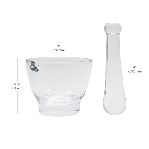 Apothecary Products Mortar and Pestle Bowl, Mixer and Grinder for Medicine, Glass (2 oz)...