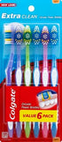 Colgate Extra Clean Toothbrush, Soft Toothbrush for Adults, 6 Count (Pack of 1)...