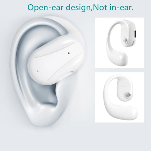 Single Open Ear Headphone, Wireless Bluetooth Earpiece for Powerful Sound, 16H Playtime Bluetooth 5.2 Wireless Earbud,Waterproof Headset with Earh...