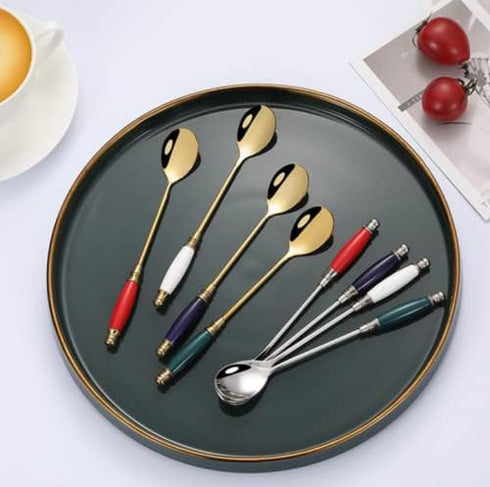 Coffee Spoon Sets for Mixing,Iced Tea Spoons, Cocktail Stirring, Tea, Coffee, Milkshake, Cold Drink...