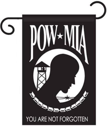 12x18 POW MIA Not Forgotten Garden Flag Nylon Embroidered Military Veteran...