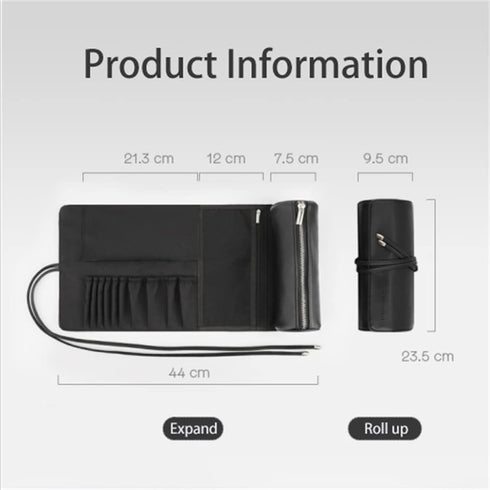 Makeup Brush Organizer with Lid,Makeup Brush Holder Case Dustproof Black,Make Up Brush Bag Pouch with Cover Trave...