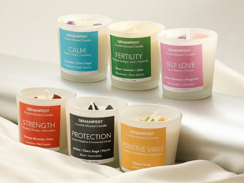 Fertility Candle for Women trying to Conceive | Rose, Jasmine and Lilac Scented Candles Gifts for Women | Soy Non Toxic Intention Candles with Cry...