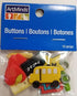 Artminds School Days Buttons Embellishments Set of 12 Bus Apple Ruler Scissors 123 A+ Crayons Chalkboard...