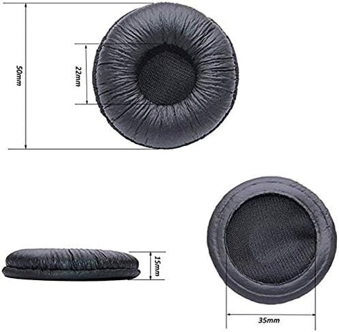 Tvoip 4 Pair Ear Cushions Leatherette Spare Replacement Earpads for Plantronics Supra Plus Encore and Most Standard Size 50mm Office Telephone Hea...