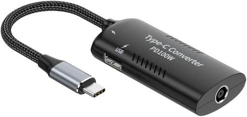 Cablecc 5.5x2.5mm 5.5x2.1mm DC Power Input to 100W Dual Type C USB-C and Type-A Output PD Emulator Trigger Charge Cable......